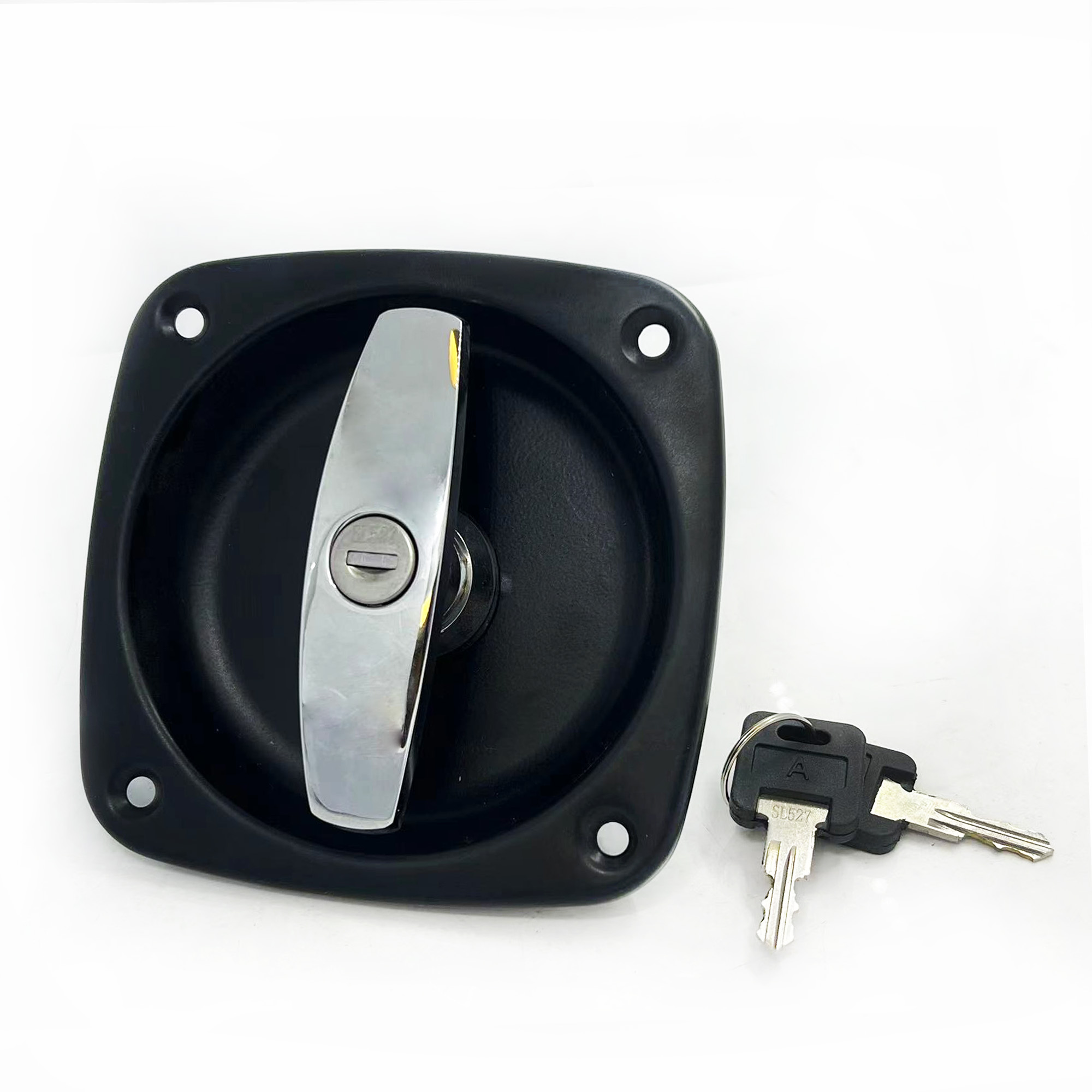Durable T-Handle Tool Box Lock for Pickup Trucks Truck Accessories with Key Unlock Cargo Trailer Paddle Door Lock Tray for Shows