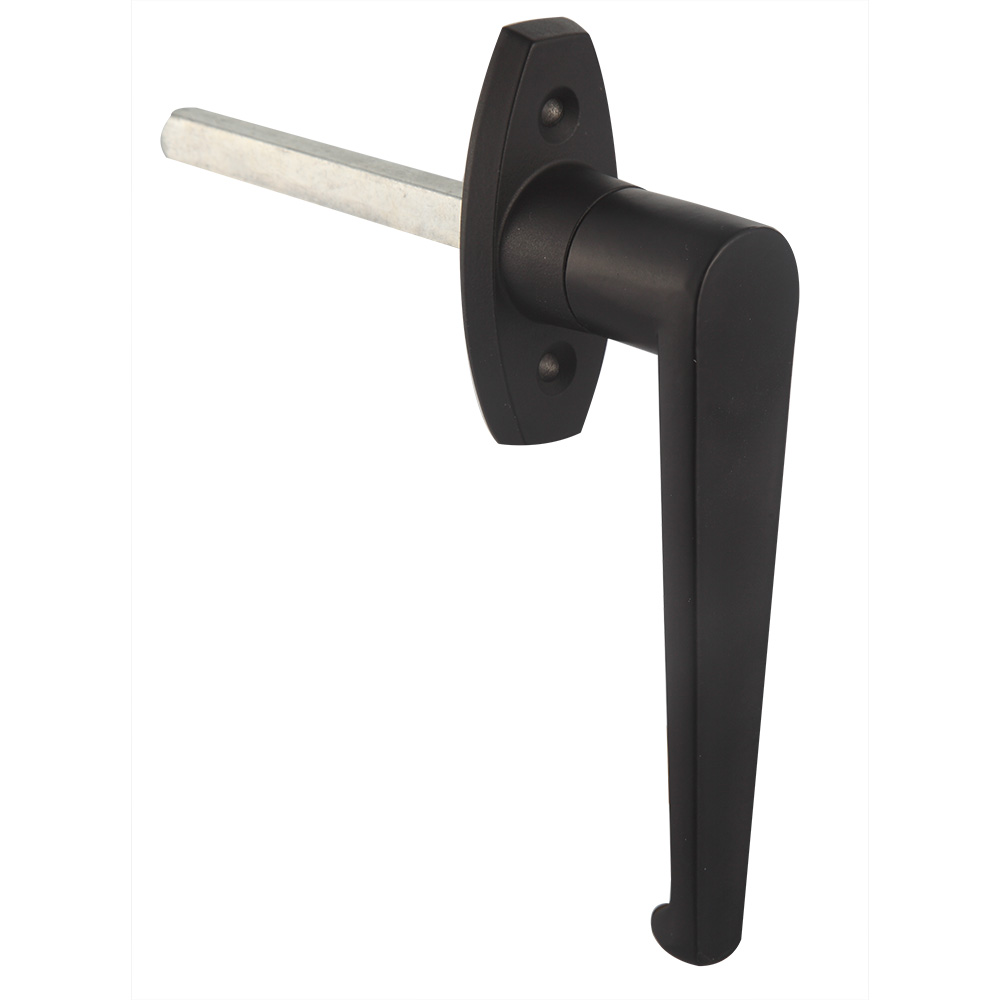 Wholesale L-Handle Black Zinc Alloy Gate Door Lock Kit Rust-Proof Shed Door Handle with Key Unlock Way details