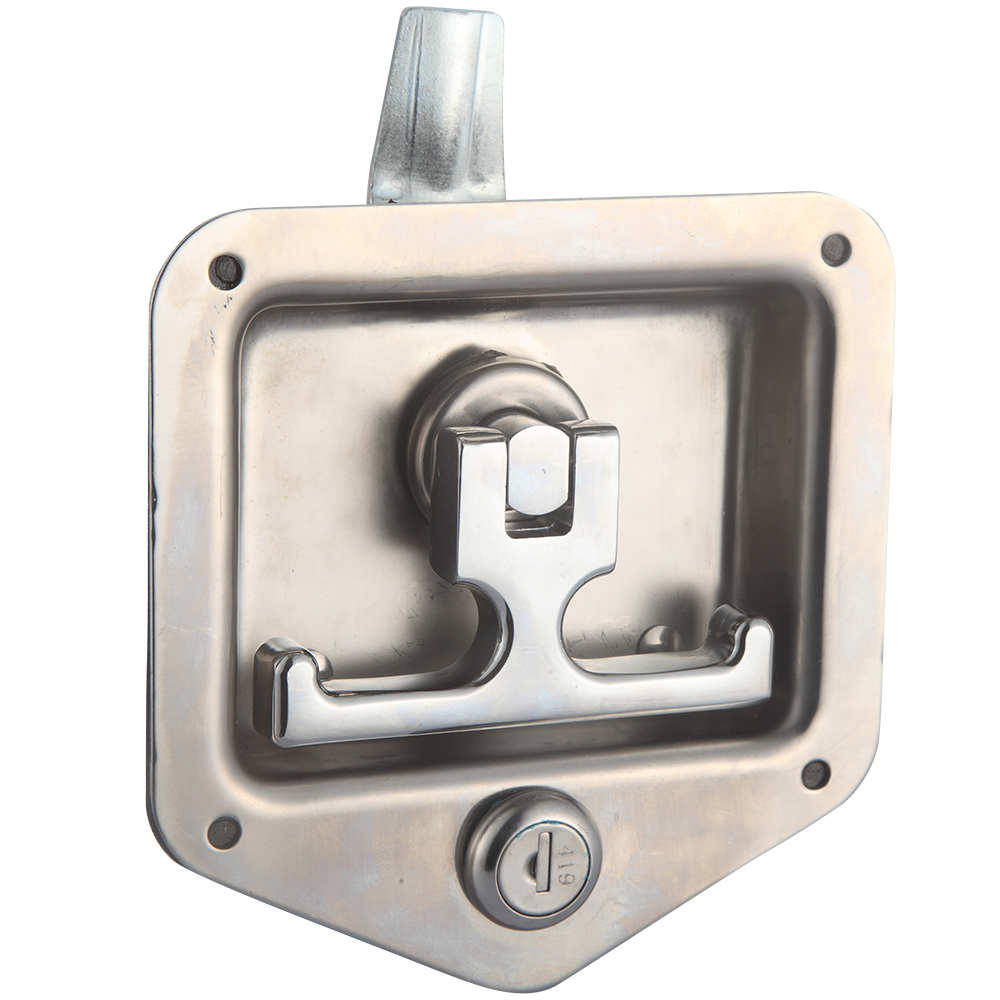 Heavy Duty Truck or Trailer Flush Mount Polished Stainless Steel Key-Locking T Handle Recessed Locks for Tool Boxes manufacture