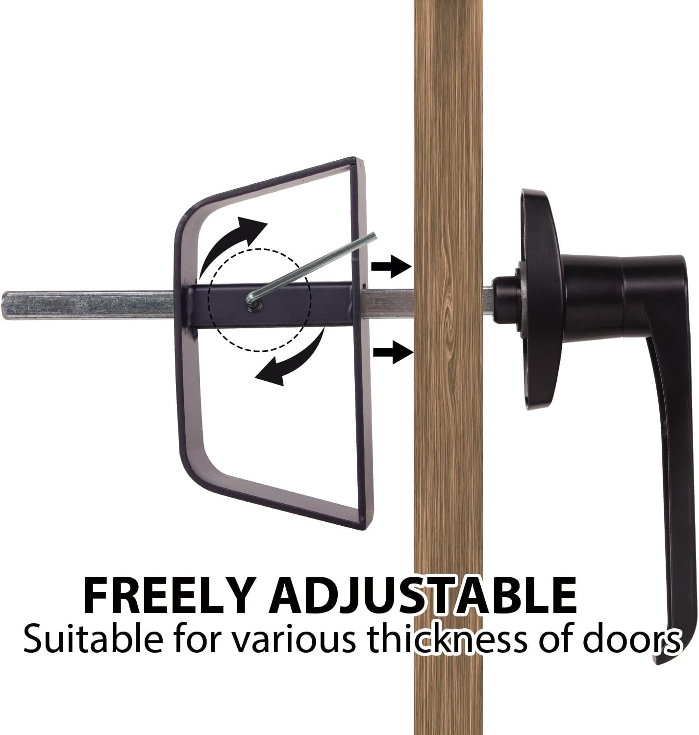 Wholesale L-Handle Black Zinc Alloy Gate Door Lock Kit Rust-Proof Shed Door Handle with Key Unlock Way manufacture